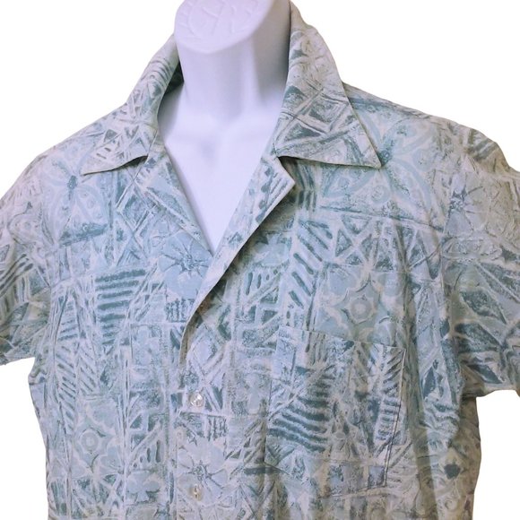 Vintage 80s Aloha Shirt Handmade 'My Hubby' L/XL Pocket Lapel Tropical Abstract - Picture 5 of 11